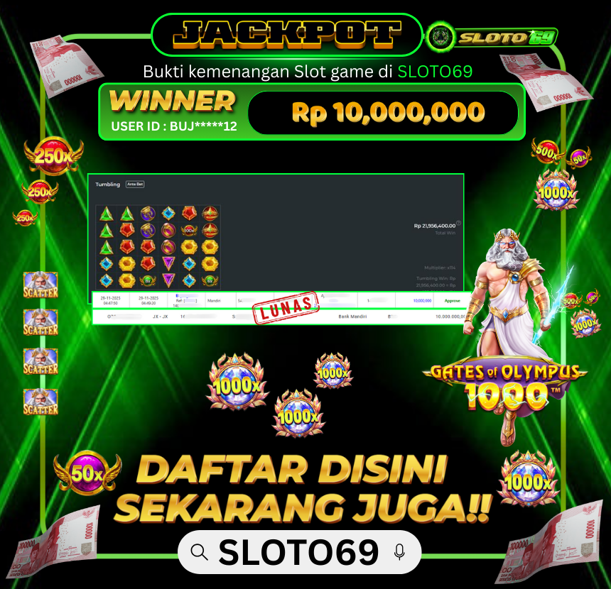 Bukti Transfer Jackpot