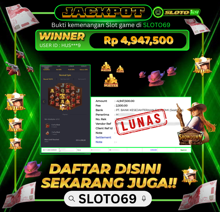 Bukti Transfer Jackpot