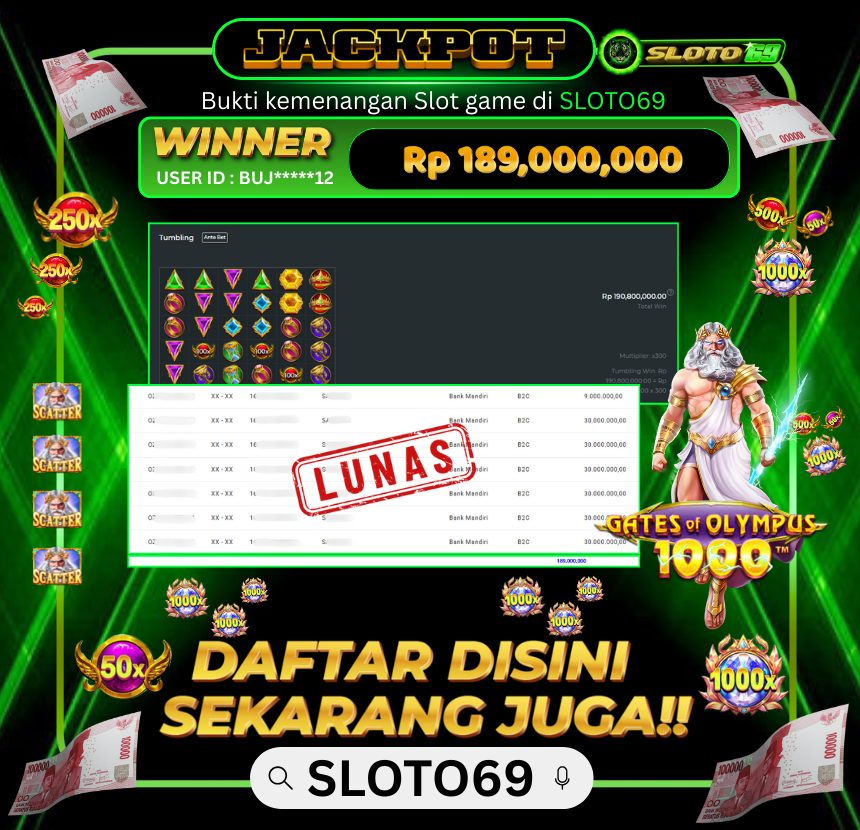 Bukti Transfer Jackpot