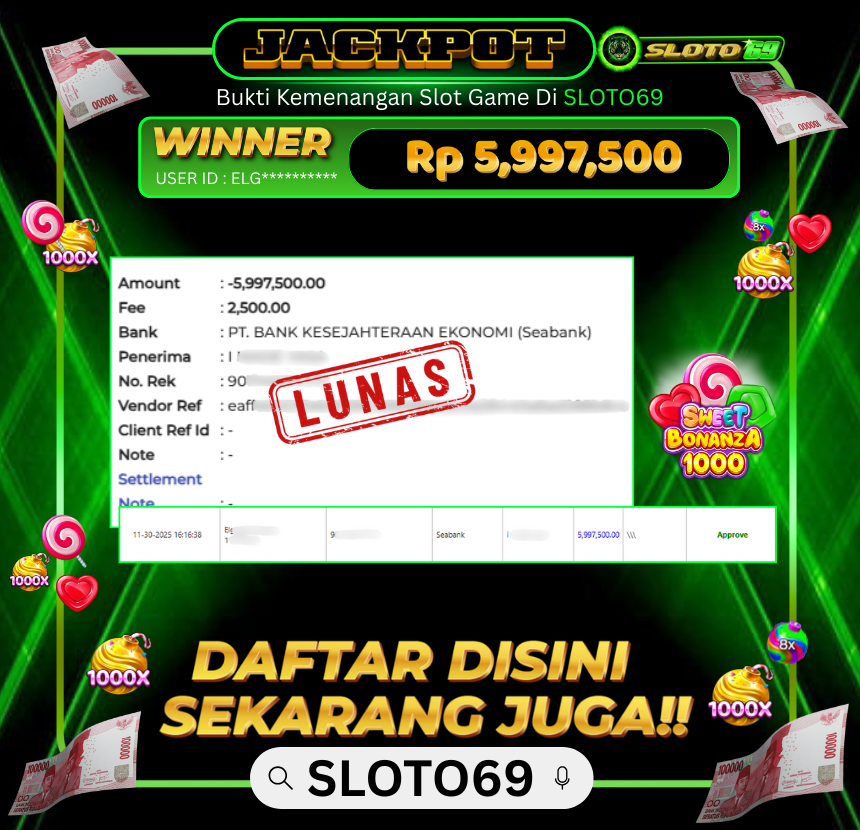 Bukti Transfer Jackpot