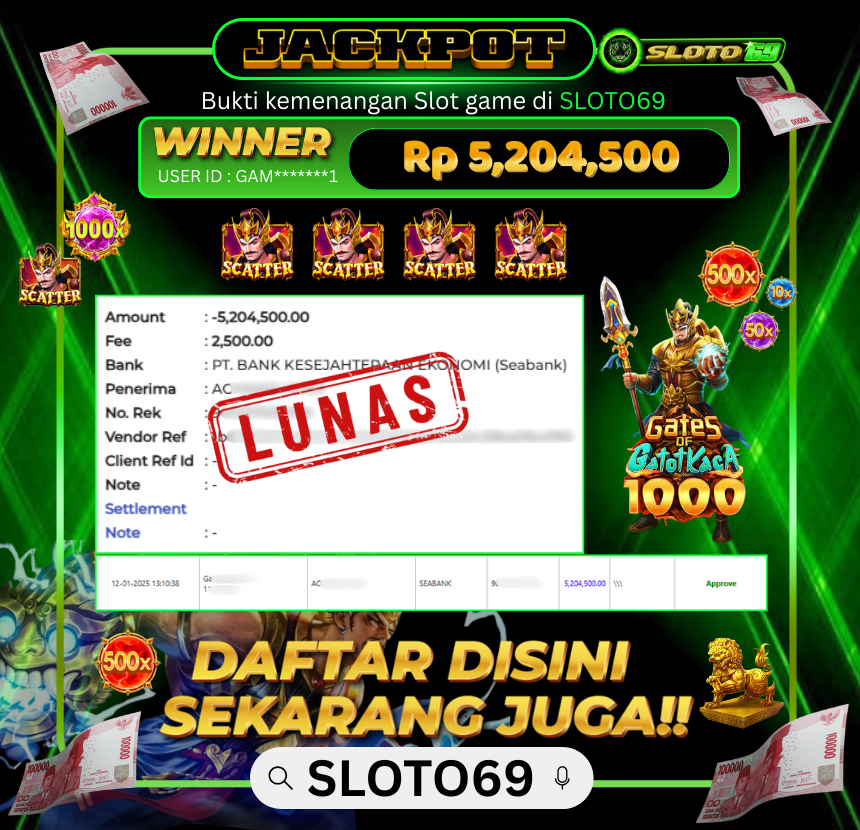 Bukti Transfer Jackpot
