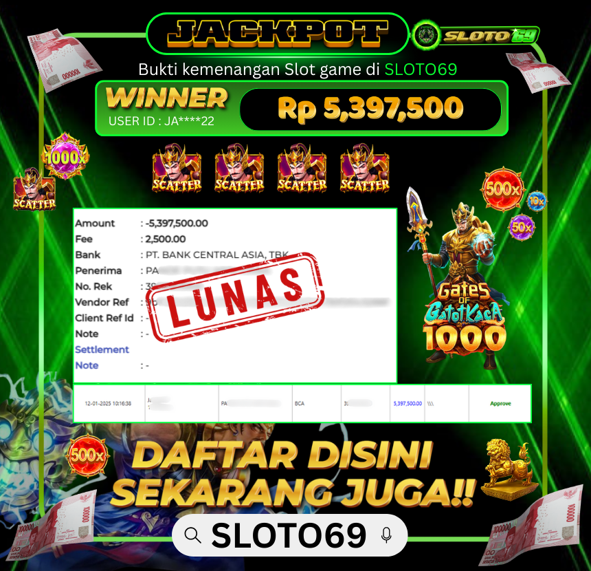 Bukti Transfer Jackpot