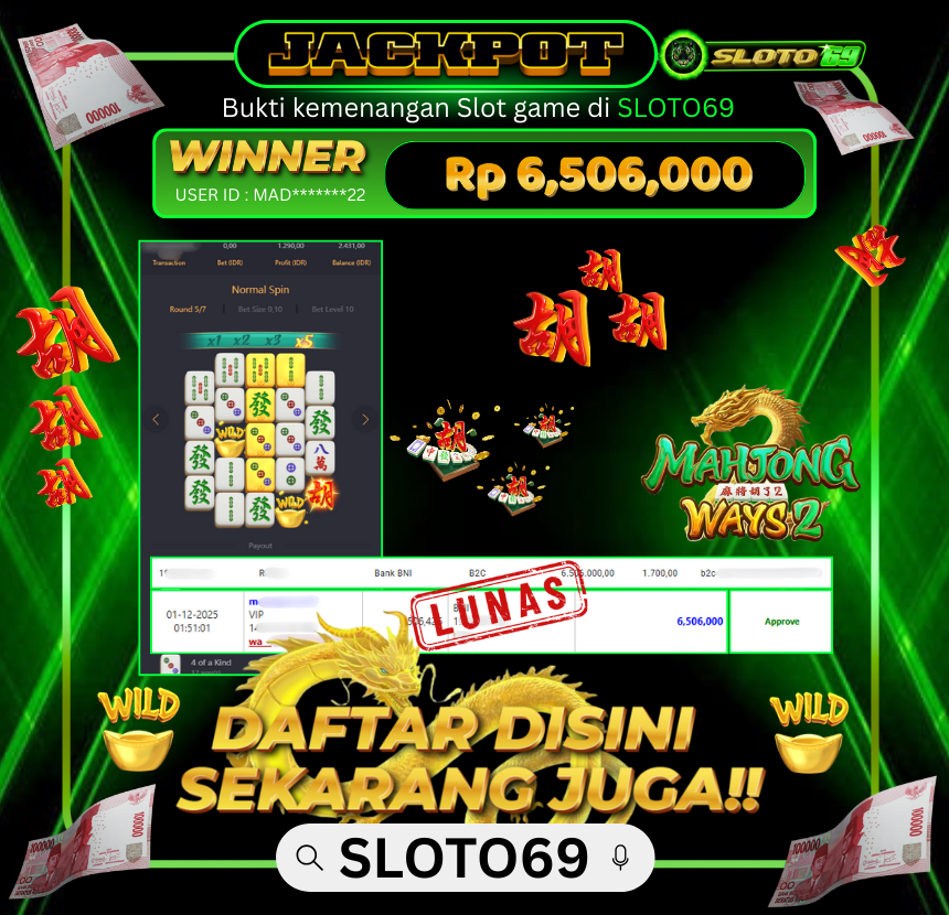 Bukti Transfer Jackpot