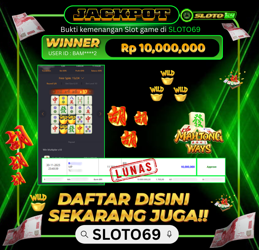 Bukti Transfer Jackpot