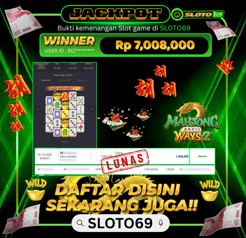 Bukti Transfer Jackpot