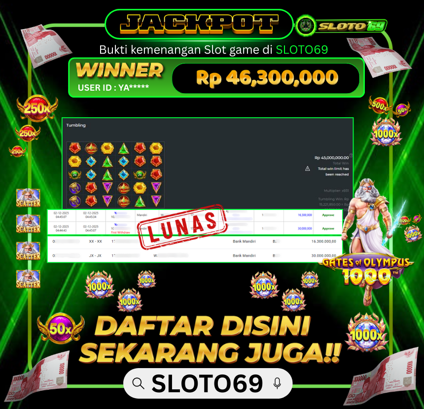 Bukti Transfer Jackpot