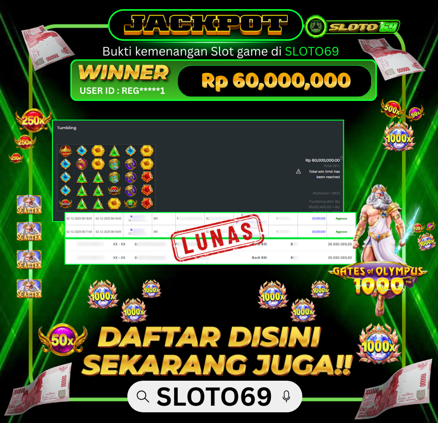Bukti Transfer Jackpot