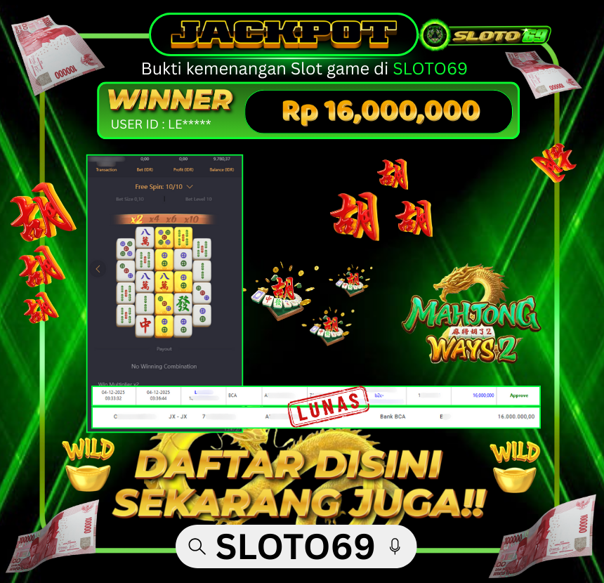 Bukti Transfer Jackpot