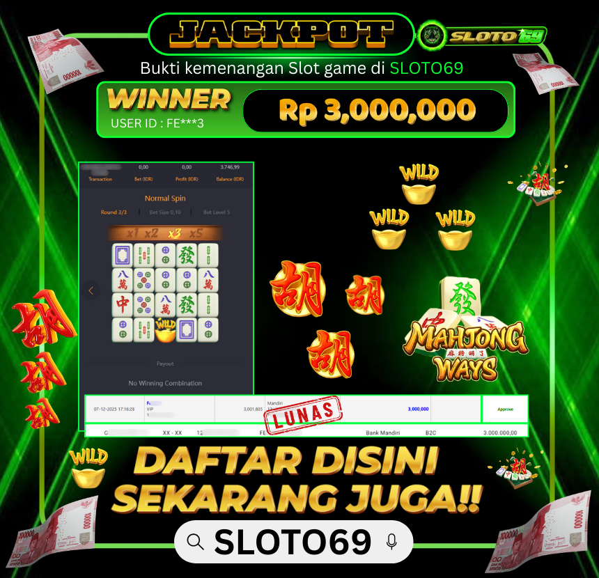 Bukti Transfer Jackpot
