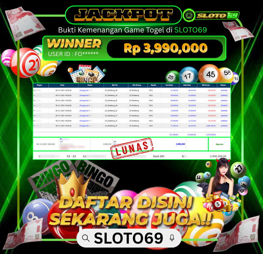 Bukti Transfer Jackpot