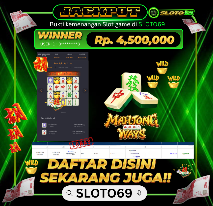 Bukti Transfer Jackpot