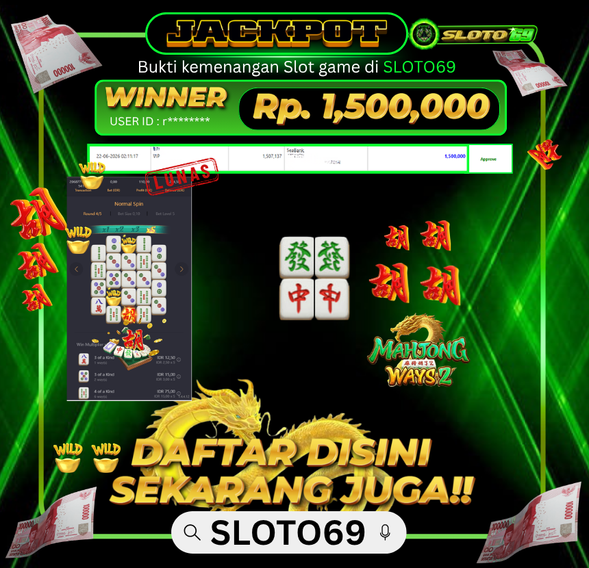 Bukti Transfer Jackpot