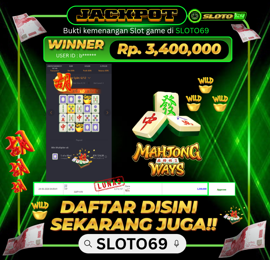 Bukti Transfer Jackpot