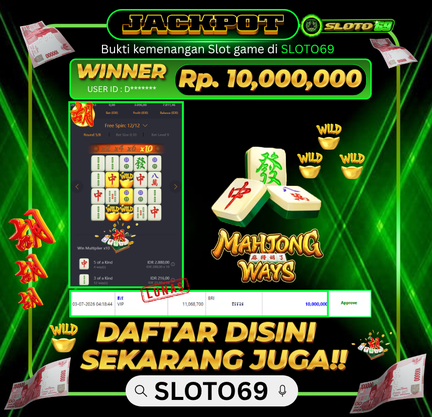 Bukti Transfer Jackpot