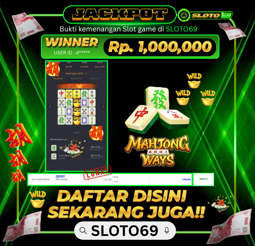 Bukti Transfer Jackpot