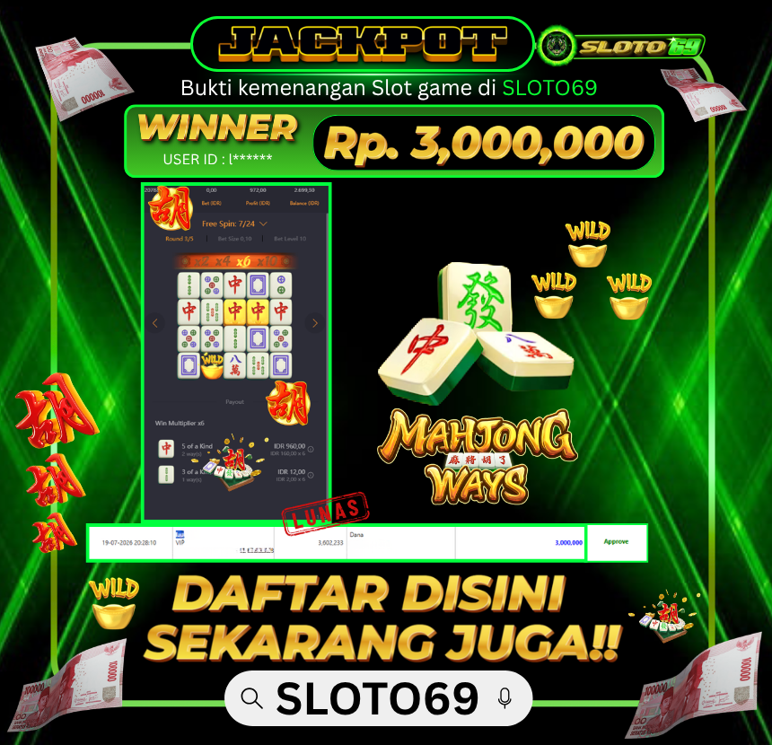Bukti Transfer Jackpot