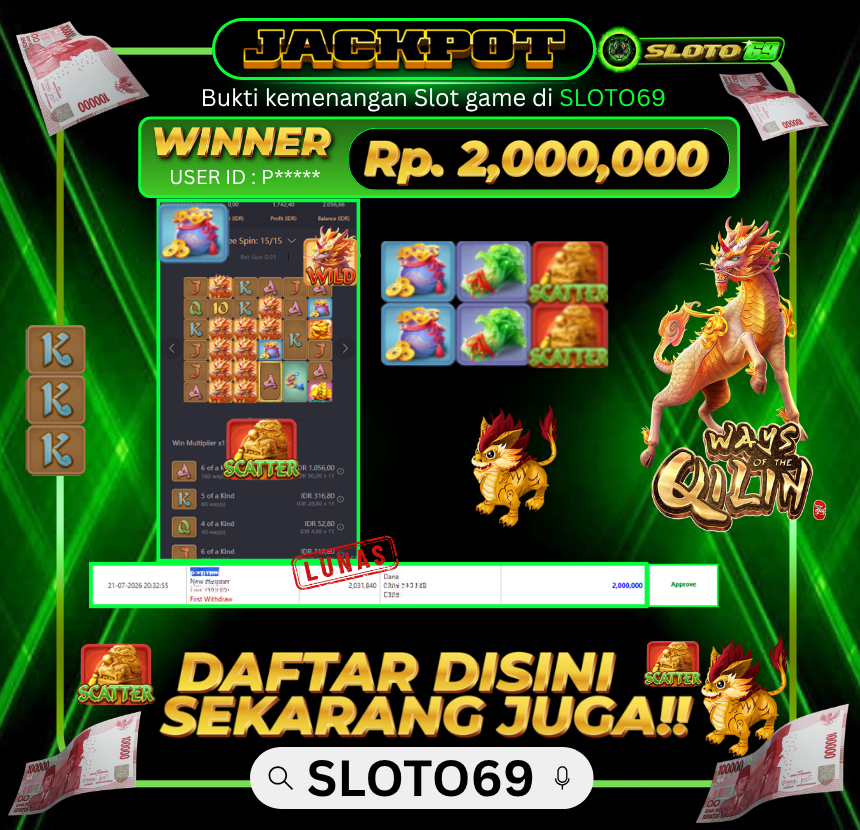 Bukti Transfer Jackpot
