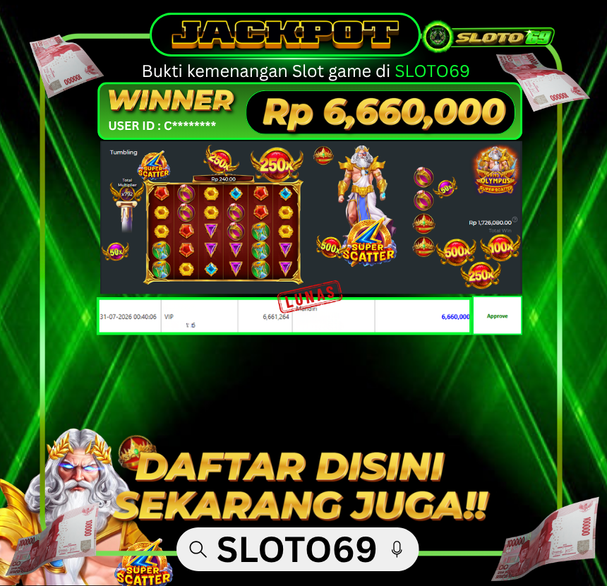 Bukti Transfer Jackpot
