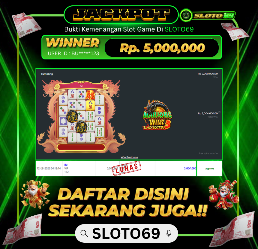 Bukti Jackpot SLOTO69