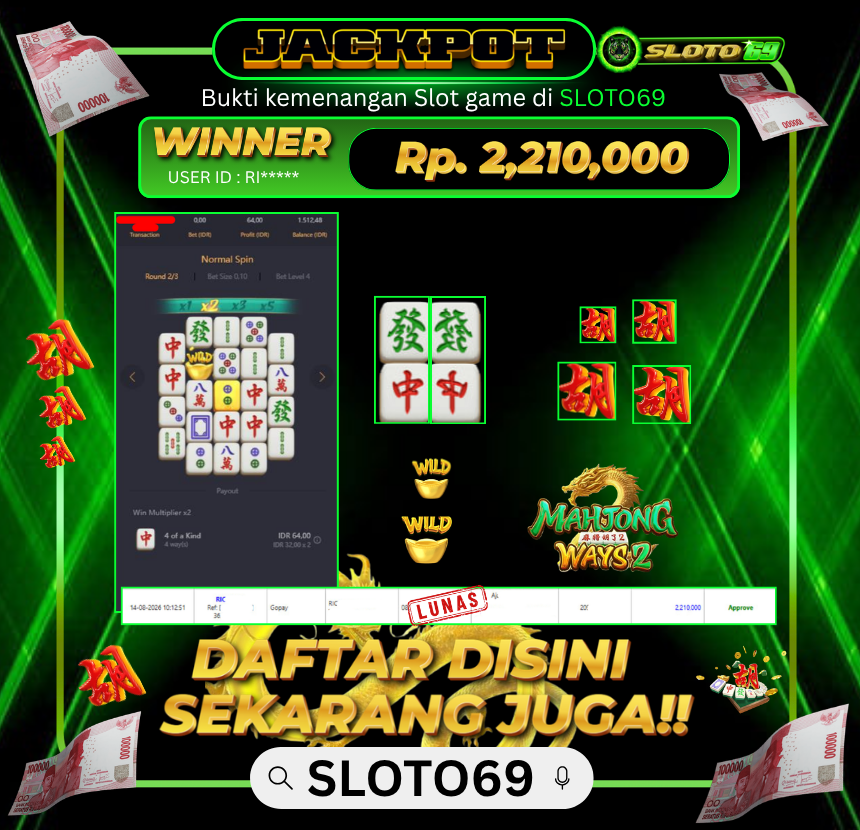 Bukti Jackpot SLOTO69