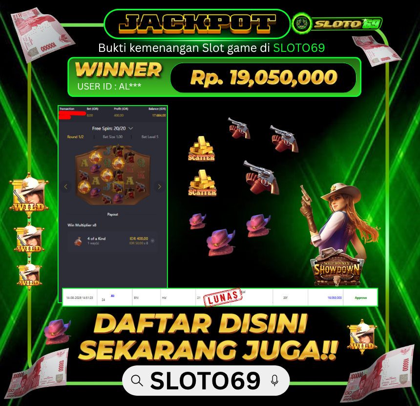Bukti Jackpot SLOTO69