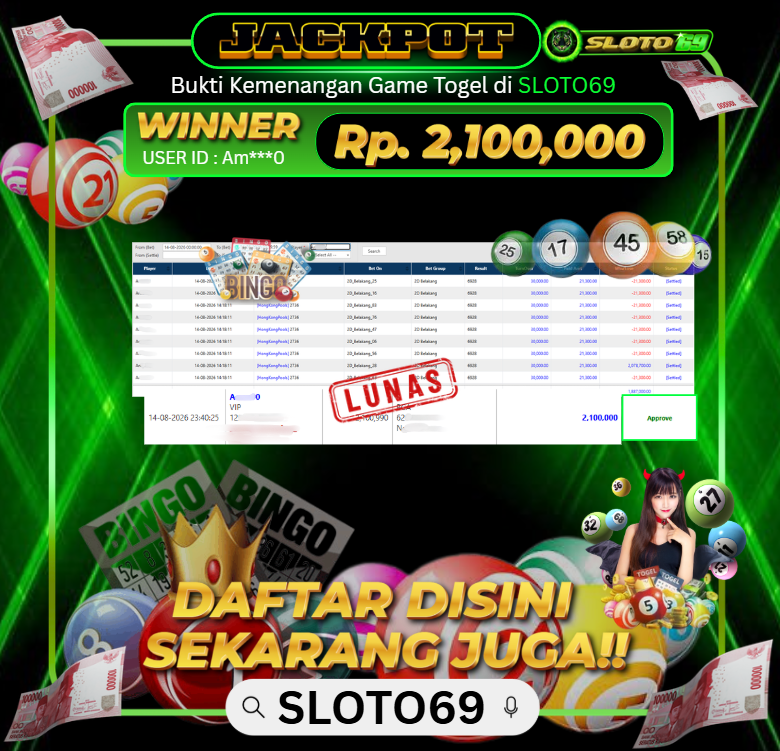 Bukti Jackpot SLOTO69