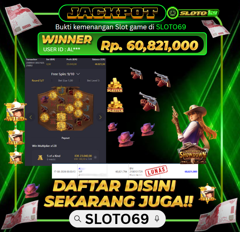 Bukti Jackpot SLOTO69