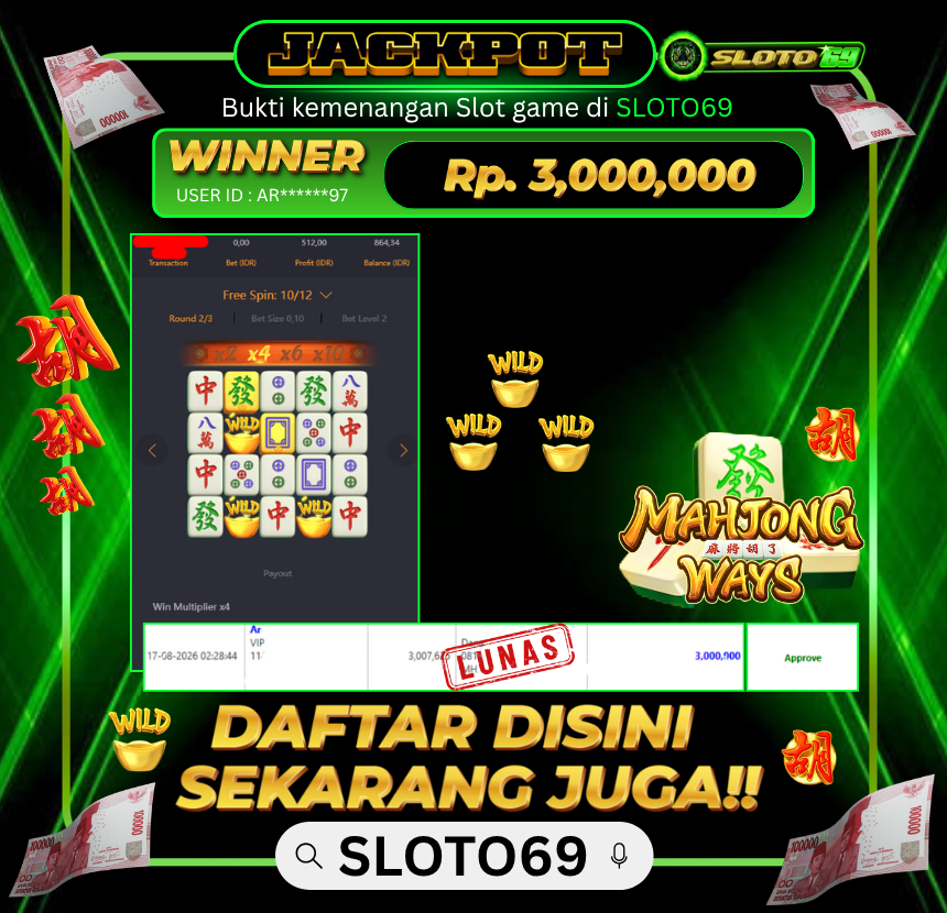 Bukti Jackpot SLOTO69