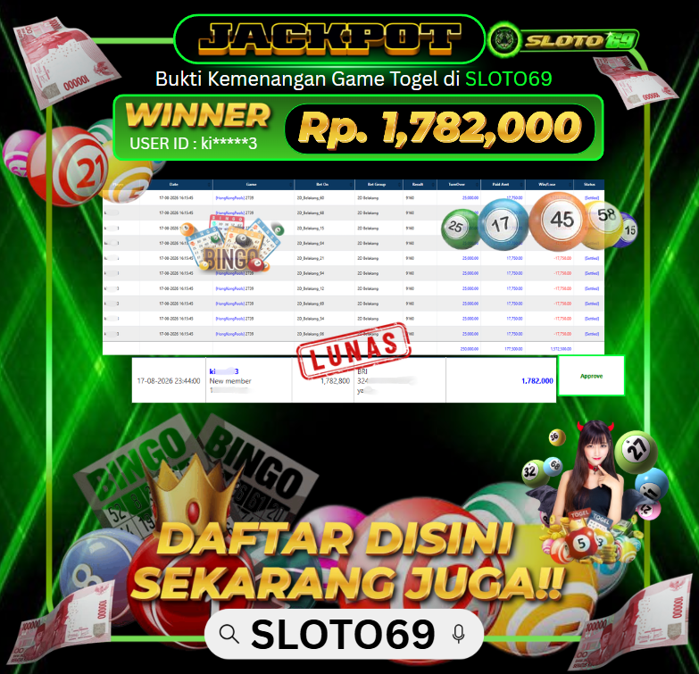 Bukti Jackpot SLOTO69