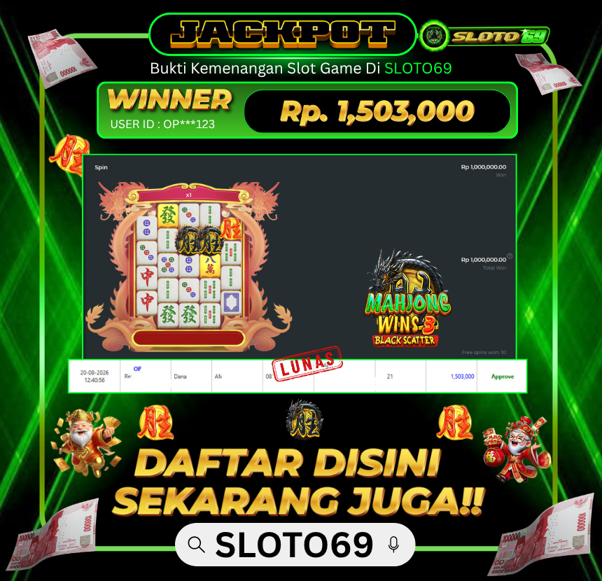 Bukti Jackpot SLOTO69