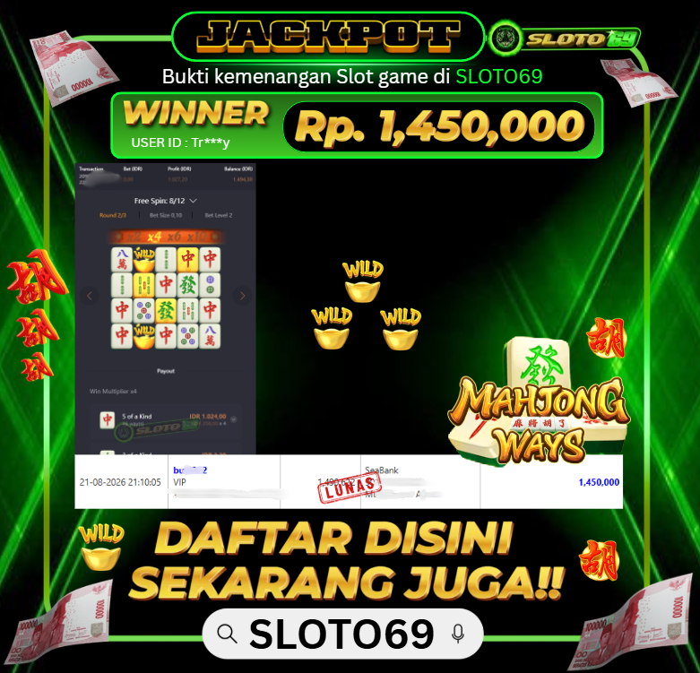 Bukti Jackpot SLOTO69