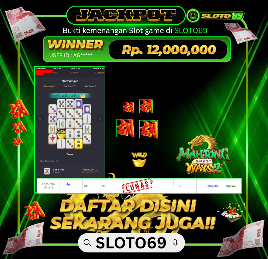 Bukti Jackpot SLOTO69