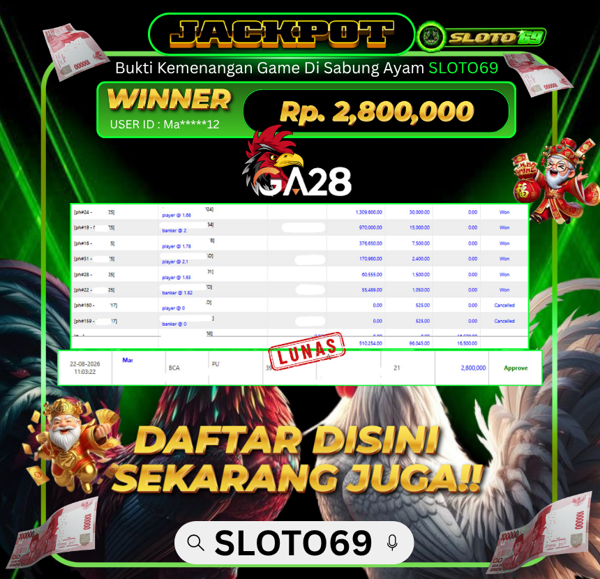 Bukti Jackpot SLOTO69