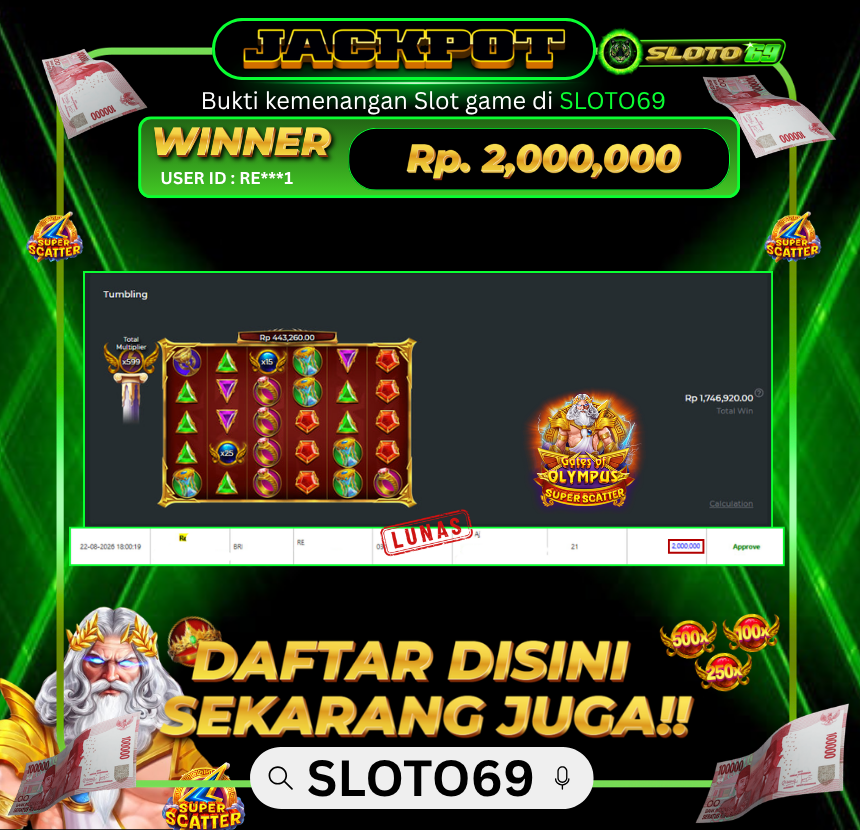 Bukti Jackpot SLOTO69