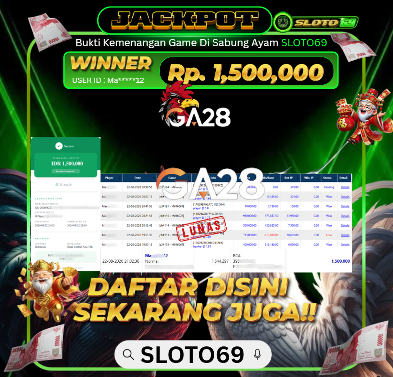 Bukti Jackpot SLOTO69
