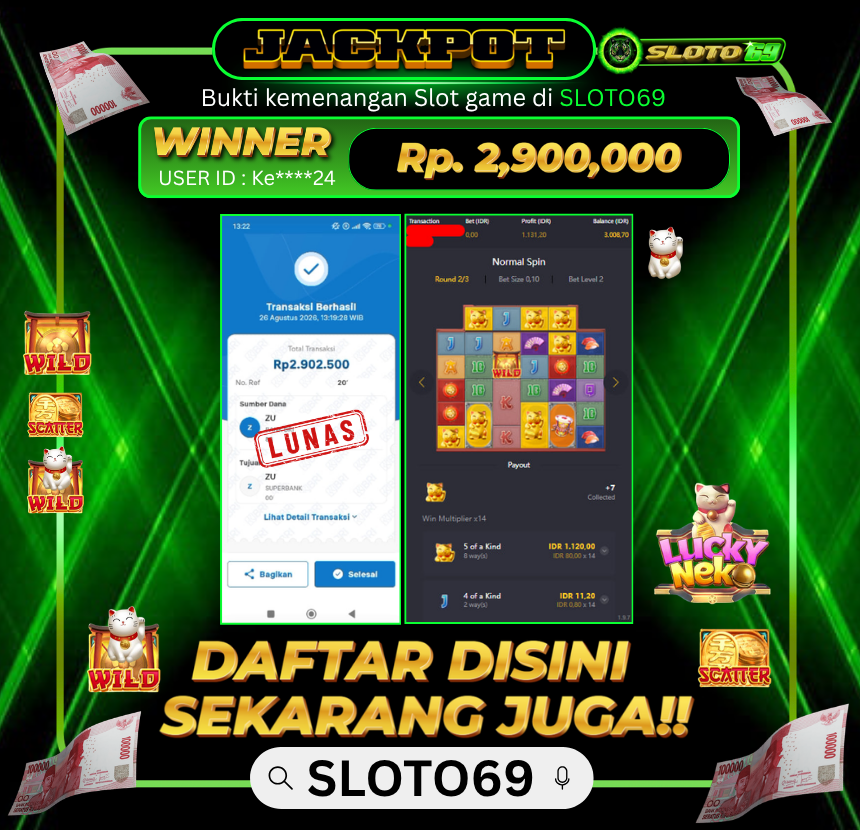 Bukti Jackpot SLOTO69