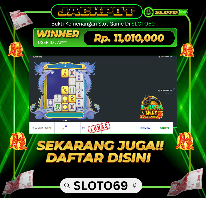 Bukti Jackpot SLOTO69