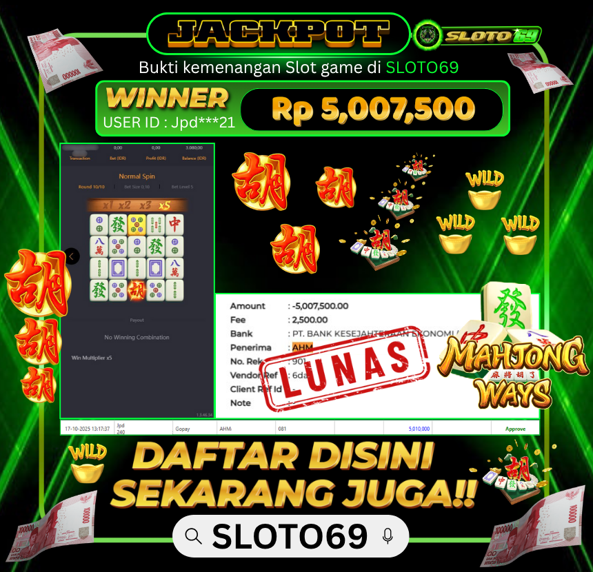Bukti Transfer Jackpot