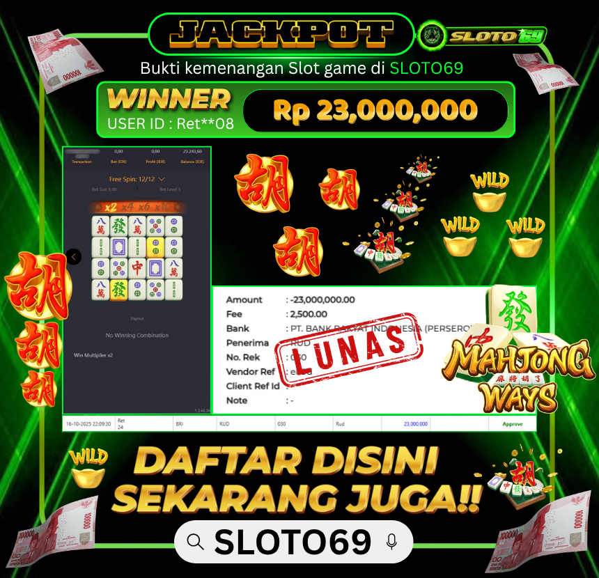Bukti Transfer Jackpot